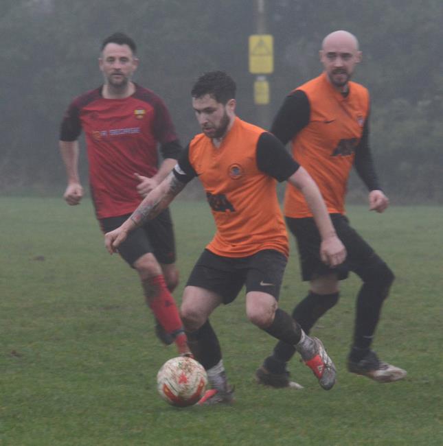 Matthew Ellis, Joey George, and Ryan Doyle all in action in the cup tie between Clarbeston Road versus Johnston Matthew Ellis, Joey George, and Ryan Doyle all in action in the cup tie between Clarbeston Road versus Johnston